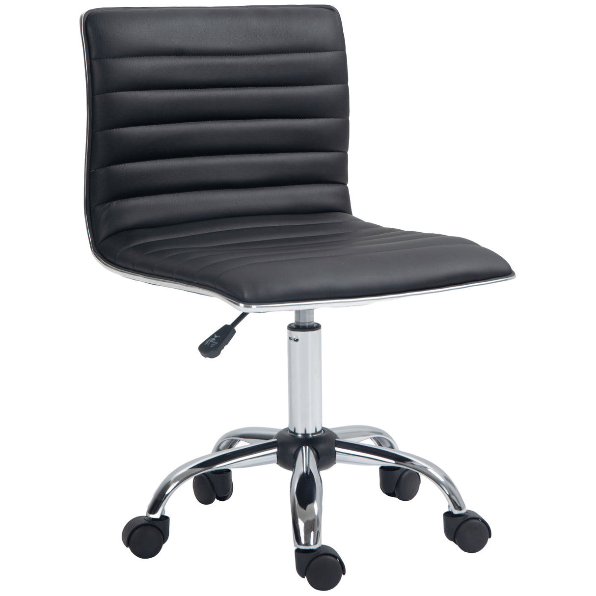 Faux Leather Home And Office Chair 48cm Wide With Armless - Velmora