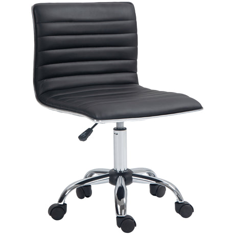 Faux Leather Home And Office Chair 48cm Wide With Armless - Velmora