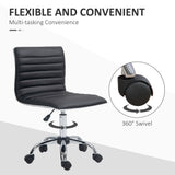 Faux Leather Home And Office Chair 48cm Wide With Armless - Velmora