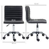 Faux Leather Home And Office Chair 48cm Wide With Armless - Velmora