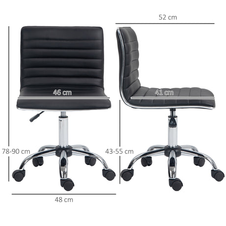 Faux Leather Home And Office Chair 48cm Wide With Armless - Velmora