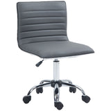 Faux Leather Home And Office Chair 48cm Wide With Armless - Velmora