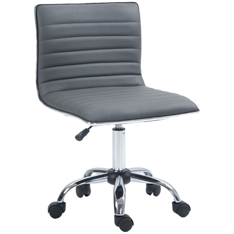 Faux Leather Home And Office Chair 48cm Wide With Armless - Velmora