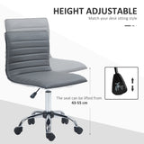 Faux Leather Home And Office Chair 48cm Wide With Armless - Velmora