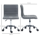 Faux Leather Home And Office Chair 48cm Wide With Armless - Velmora