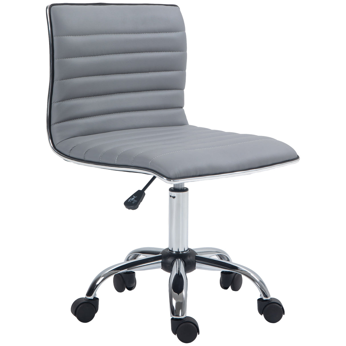 Faux Leather Home And Office Chair 48cm Wide With Armless - Velmora