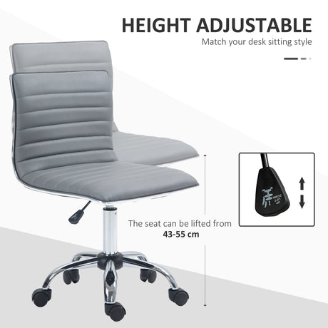 Faux Leather Home And Office Chair 48cm Wide With Armless - Velmora