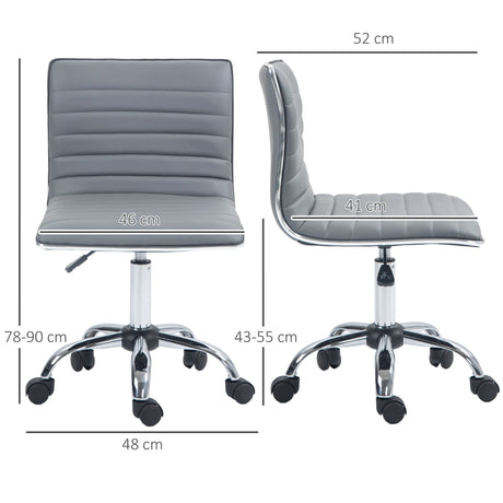 Faux Leather Home And Office Chair 48cm Wide With Armless - Velmora