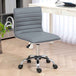Faux Leather Home And Office Chair 48cm Wide With Armless - Velmora