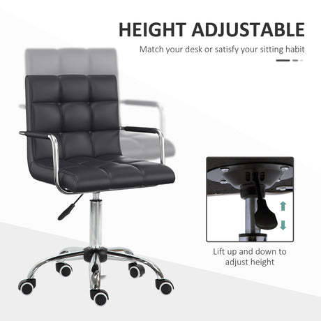 Faux Leather Home And Office Chair 52.5cm Wide - Velmora
