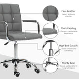Faux Leather Home And Office Chair 52.5cm Wide - Velmora