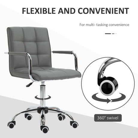 Faux Leather Home And Office Chair 52.5cm Wide - Velmora
