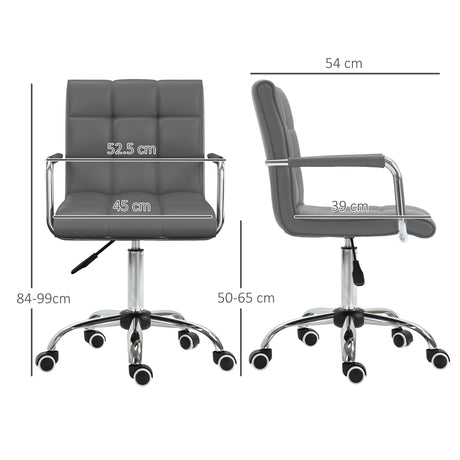 Faux Leather Home And Office Chair 52.5cm Wide - Velmora