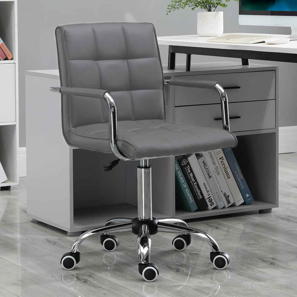 Faux Leather Home And Office Chair 52.5cm Wide - Velmora