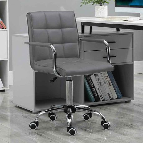 Faux Leather Home And Office Chair 52.5cm Wide - Velmora