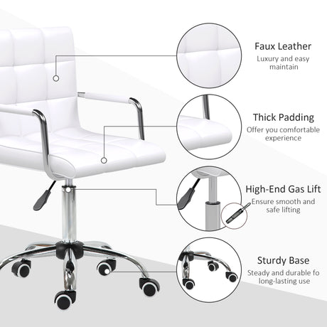 Faux Leather Home And Office Chair 52.5cm Wide - Velmora