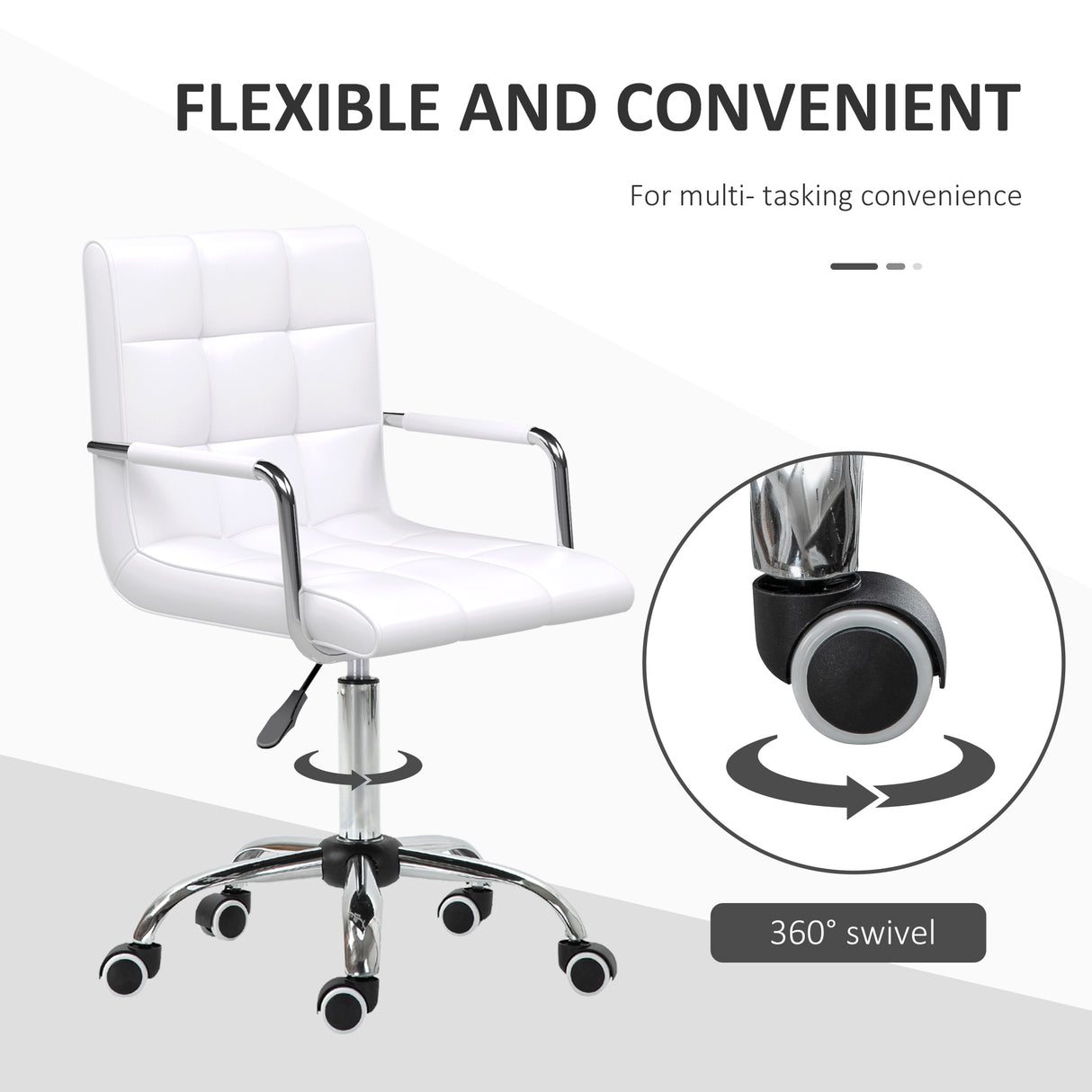 Faux Leather Home And Office Chair 52.5cm Wide - Velmora