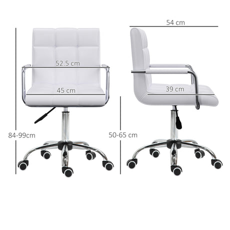 Faux Leather Home And Office Chair 52.5cm Wide - Velmora