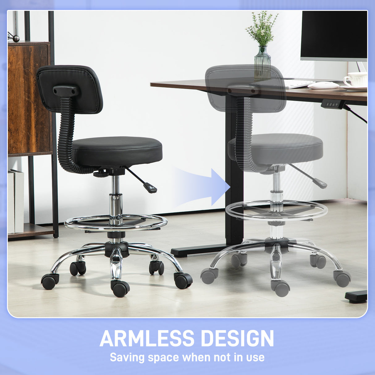 Faux Leather Home And Office Chair 52cm Wide - Velmora