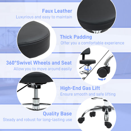 Faux Leather Home And Office Chair 52cm Wide - Velmora