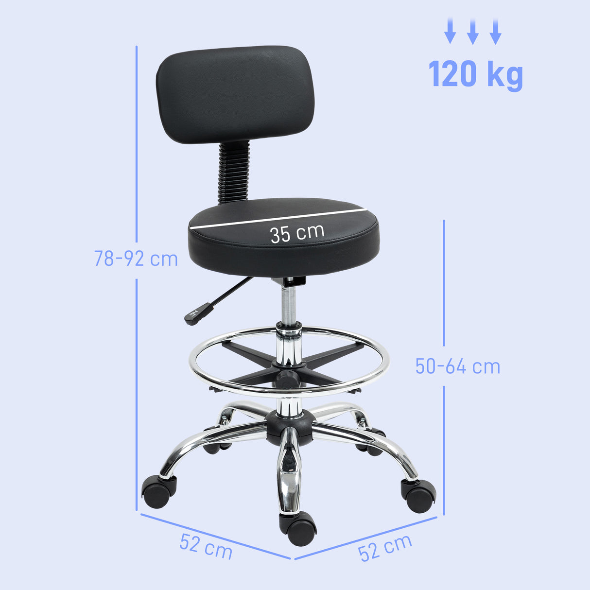 Faux Leather Home And Office Chair 52cm Wide - Velmora