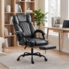 Faux Leather Home And Office Chair 62cm Wide High Back With Footrest - Velmora