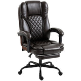 Faux Leather Home And Office Chair 62cm Wide High Back With Footrest - Velmora
