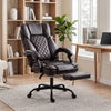 Faux Leather Home And Office Chair 62cm Wide High Back With Footrest - Velmora