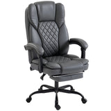 Faux Leather Home And Office Chair 62cm Wide High Back With Footrest - Velmora