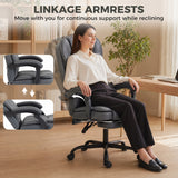 Faux Leather Home And Office Chair 62cm Wide High Back With Footrest - Velmora