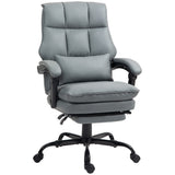 Faux Leather Home And Office Chair 62cm Wide With Footrest - Velmora