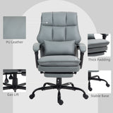 Faux Leather Home And Office Chair 62cm Wide With Footrest - Velmora