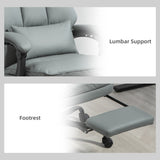 Faux Leather Home And Office Chair 62cm Wide With Footrest - Velmora