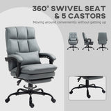 Faux Leather Home And Office Chair 62cm Wide With Footrest - Velmora