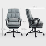 Faux Leather Home And Office Chair 62cm Wide With Footrest - Velmora
