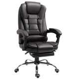 Faux Leather Home And Office Chair 64.5cm Wide With Footrest - Velmora