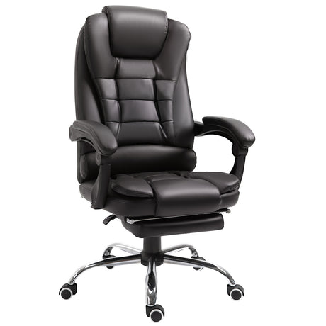 Faux Leather Home And Office Chair 64.5cm Wide With Footrest - Velmora