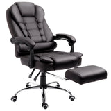 Faux Leather Home And Office Chair 64.5cm Wide With Footrest - Velmora