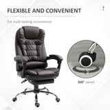 Faux Leather Home And Office Chair 64.5cm Wide With Footrest - Velmora
