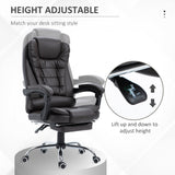 Faux Leather Home And Office Chair 64.5cm Wide With Footrest - Velmora