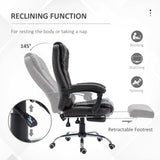 Faux Leather Home And Office Chair 64.5cm Wide With Footrest - Velmora