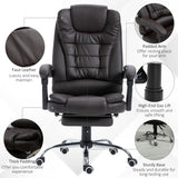 Faux Leather Home And Office Chair 64.5cm Wide With Footrest - Velmora