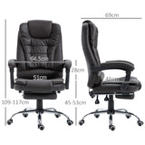 Faux Leather Home And Office Chair 64.5cm Wide With Footrest - Velmora