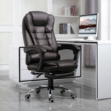 Faux Leather Home And Office Chair 64.5cm Wide With Footrest - Velmora