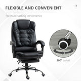 Faux Leather Home And Office Chair 64.5cm Wide With Footrest - Velmora