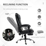 Faux Leather Home And Office Chair 64.5cm Wide With Footrest - Velmora