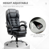 Faux Leather Home And Office Chair 64.5cm Wide With Footrest - Velmora