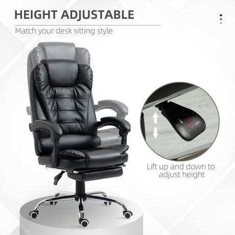 Faux Leather Home And Office Chair 64.5cm Wide With Footrest - Velmora