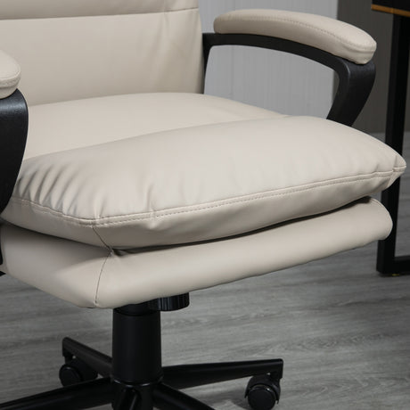 Faux Leather Home And Office Chair 64cm Wide With Adjustable Height - Velmora