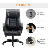 Faux Leather Home And Office Chair 64cm Wide With Armrest - Velmora
